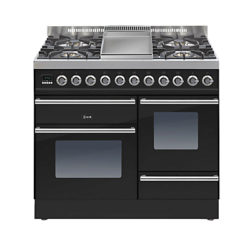 ILVE PTW100FE3 Roma Dual Fuel Freestanding Range Cooker Gloss Black